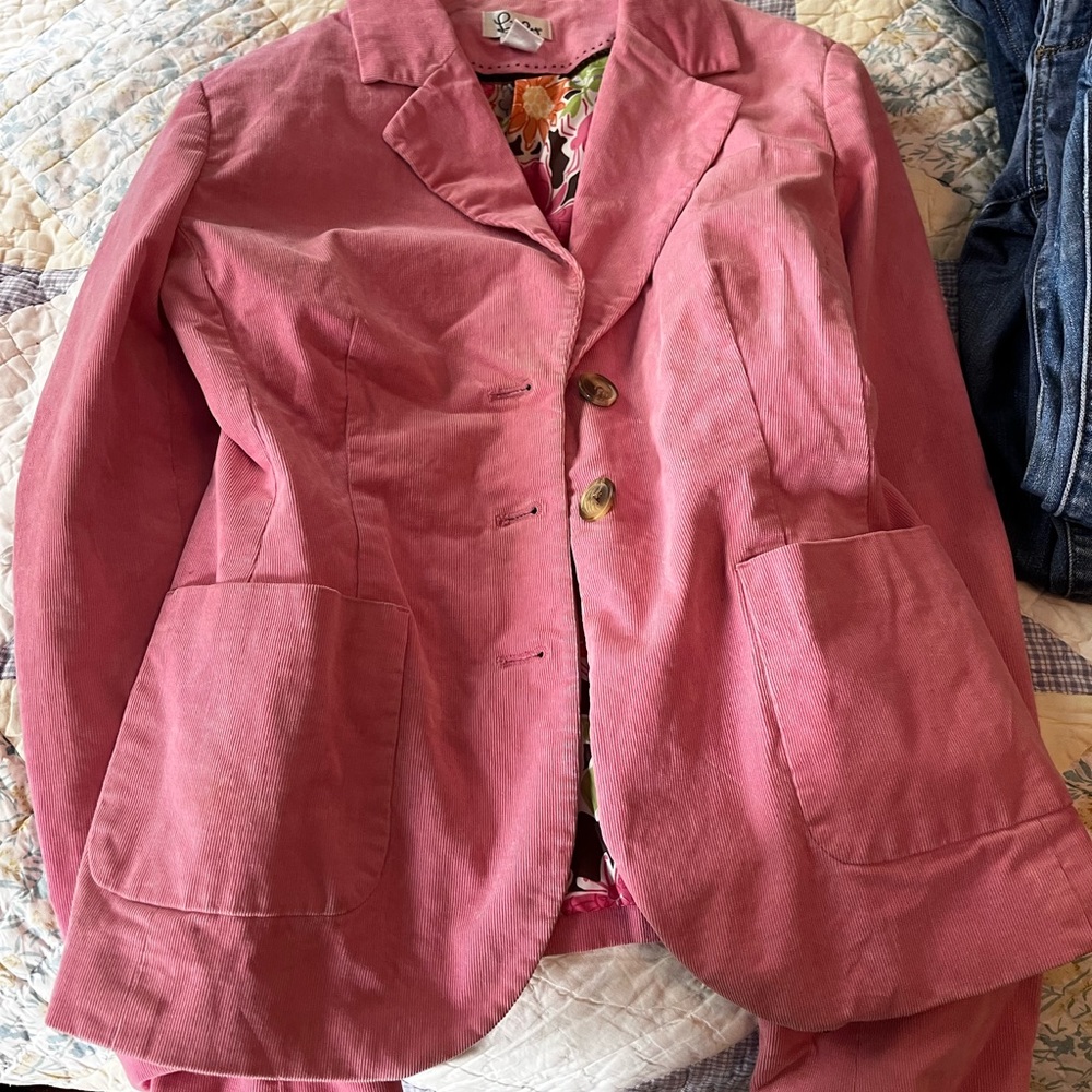 Lily Pulitzer Pink Corduroy Blazer